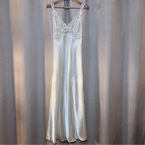Vintage y2k Victoria's Secret Satin Lace Sequin Full Slip Dress Bridal Women's S